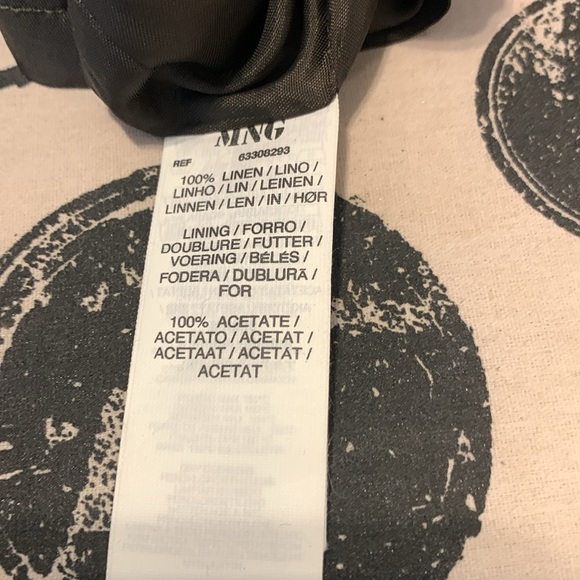 MNG by Mango Skirt 100% Linen Button all around  Pleats front pockets, wide hem - Picture 8 of 8